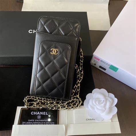 chanel phone purse|chanel phone case with chain.